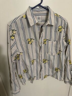 Boxy striped button down